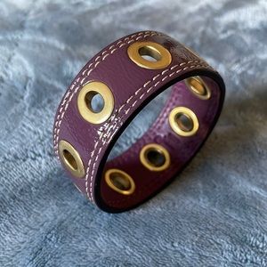 Patent Leather eggplant coach bangle bracelet